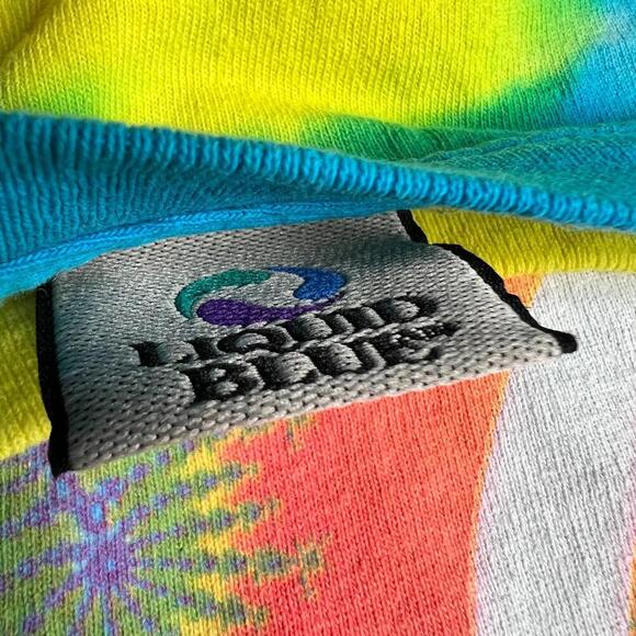 Vintage 2002 Liquid Blue The Rolling Stones Tie-Dye Band T-Shirt Size XL 90s Y2K - Picture 7 of 10